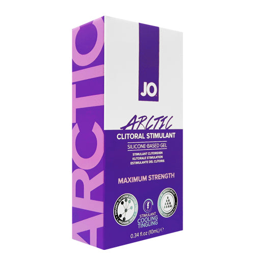 System JO ARCTIC Clitoral Stimulant 10ml bottle with a sleek design, showcasing its silicone-based formula for enhanced pleasure.